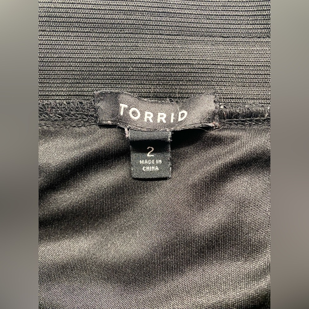 Torrid Black Lined Mini A-line Skirt with Striped Mesh Overlay 2X E - Picture 5 of 6